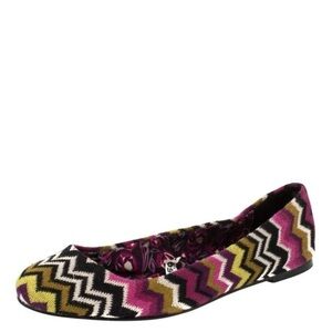 Missoni For Target Multicolor Chevron Knit Fabric Ballet Flats